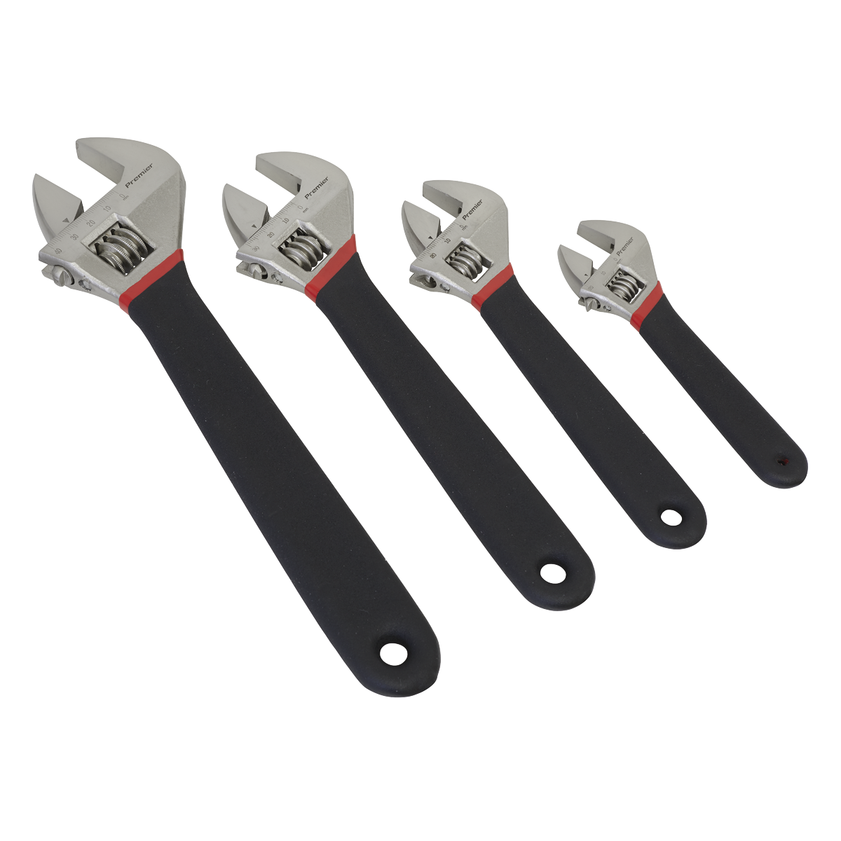 Adjustable Wrench Set 4pc Ni-Fe Finish