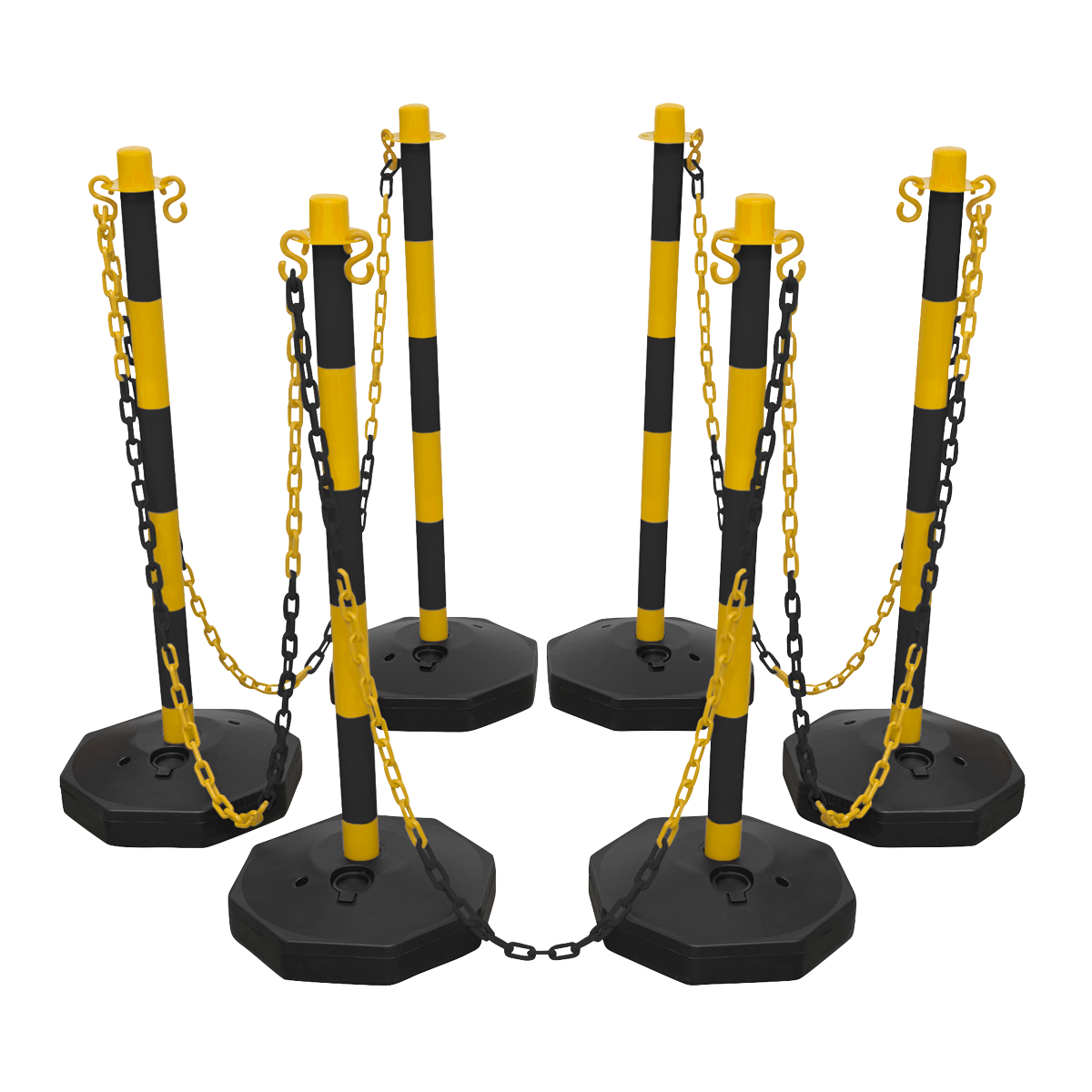 Black/Yellow Post & Chain Kit 25m