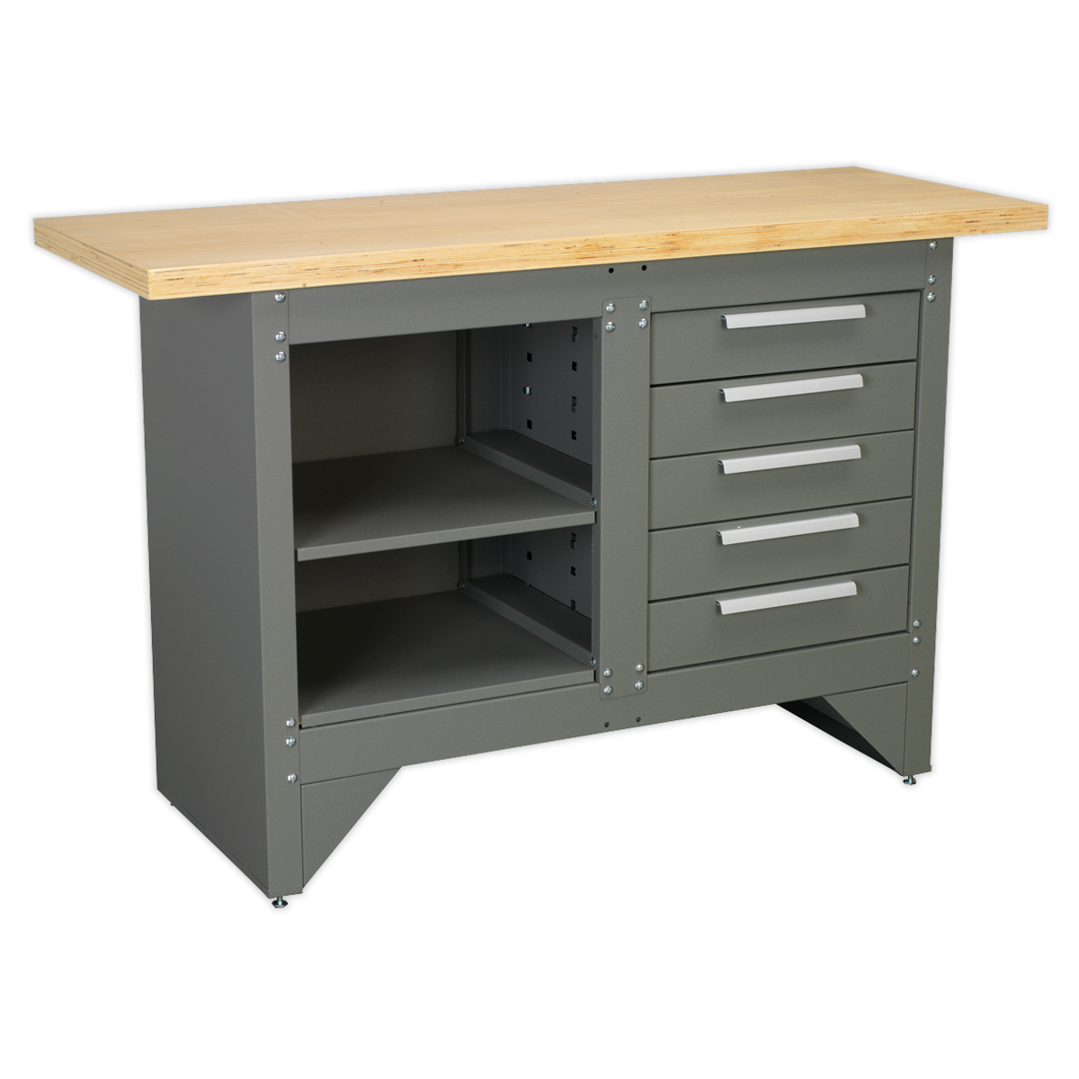 Workbench with 5 Drawers Ball-Bearing Slides Heavy-Duty