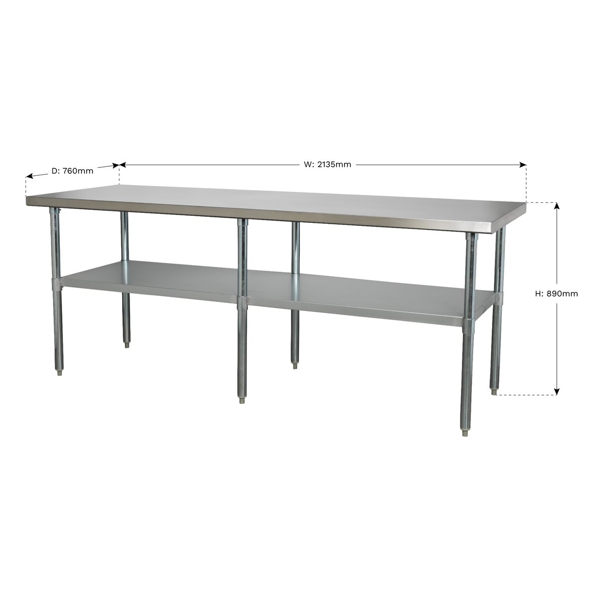 Stainless Steel Workbench 2.1m