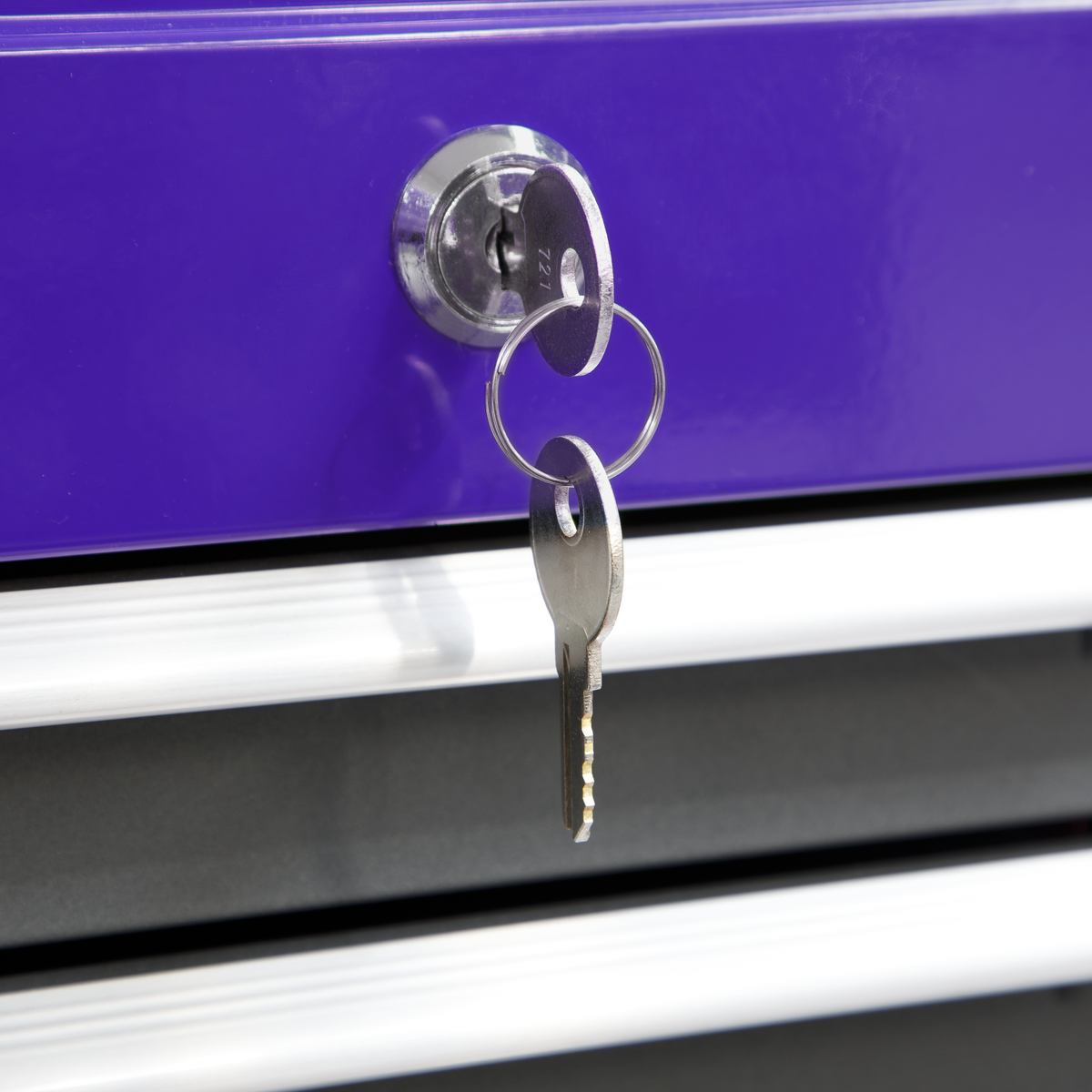 Topchest & Rollcab Combination 6 Drawer with Ball-Bearing Slides - Purple/Grey