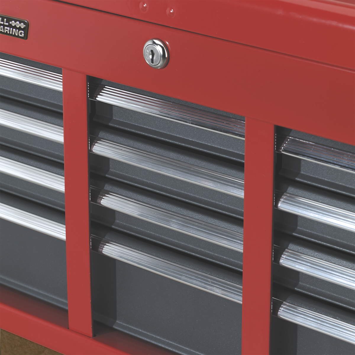 Topchest 6 Drawer with Ball-Bearing Slides - Red/Grey