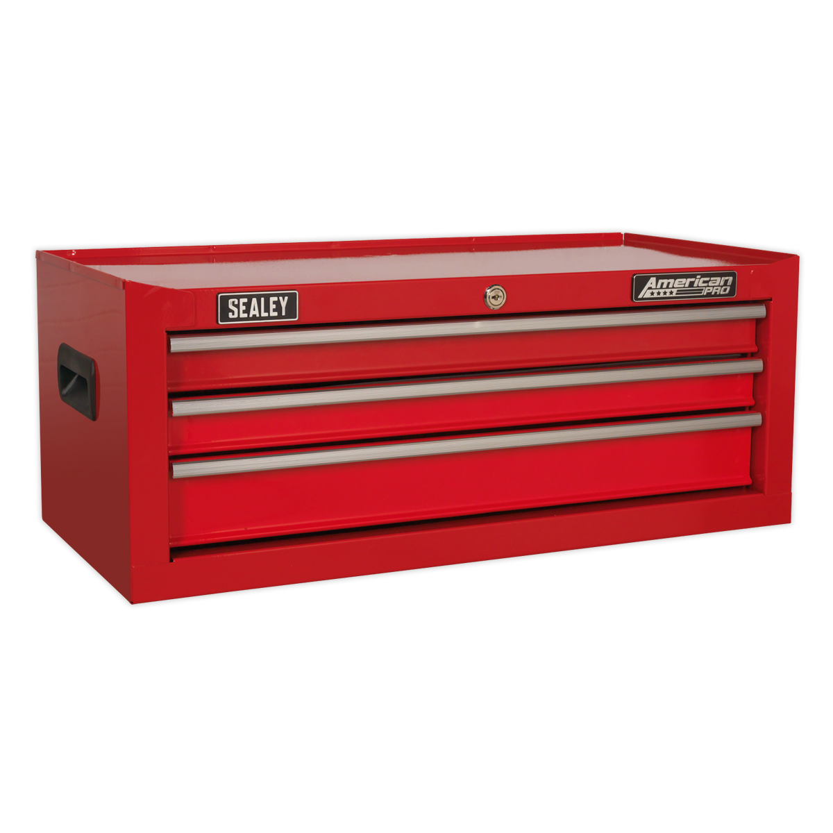 Mid-Box 3 Drawer with Ball-Bearing Slides - Red