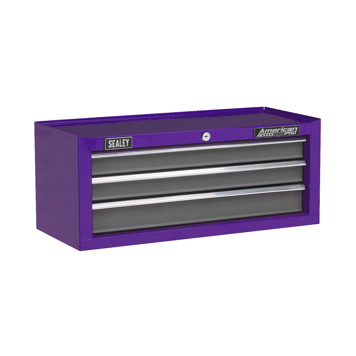 Mid-Box 3 Drawer with Ball-Bearing Slides - Purple/Grey