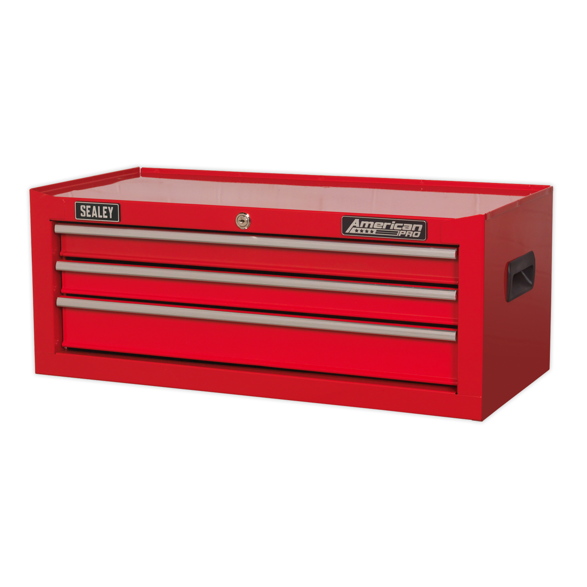 Mid-Box 3 Drawer with Ball-Bearing Slides - Red