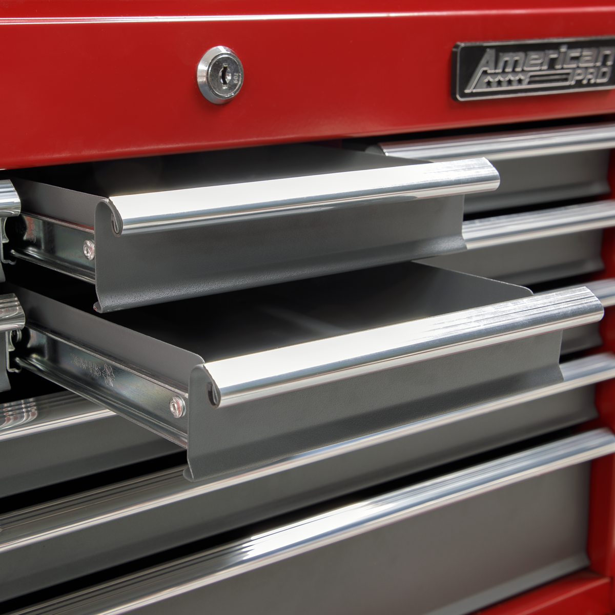 Topchest 9 Drawer with Ball-Bearing Slides - Red/Grey