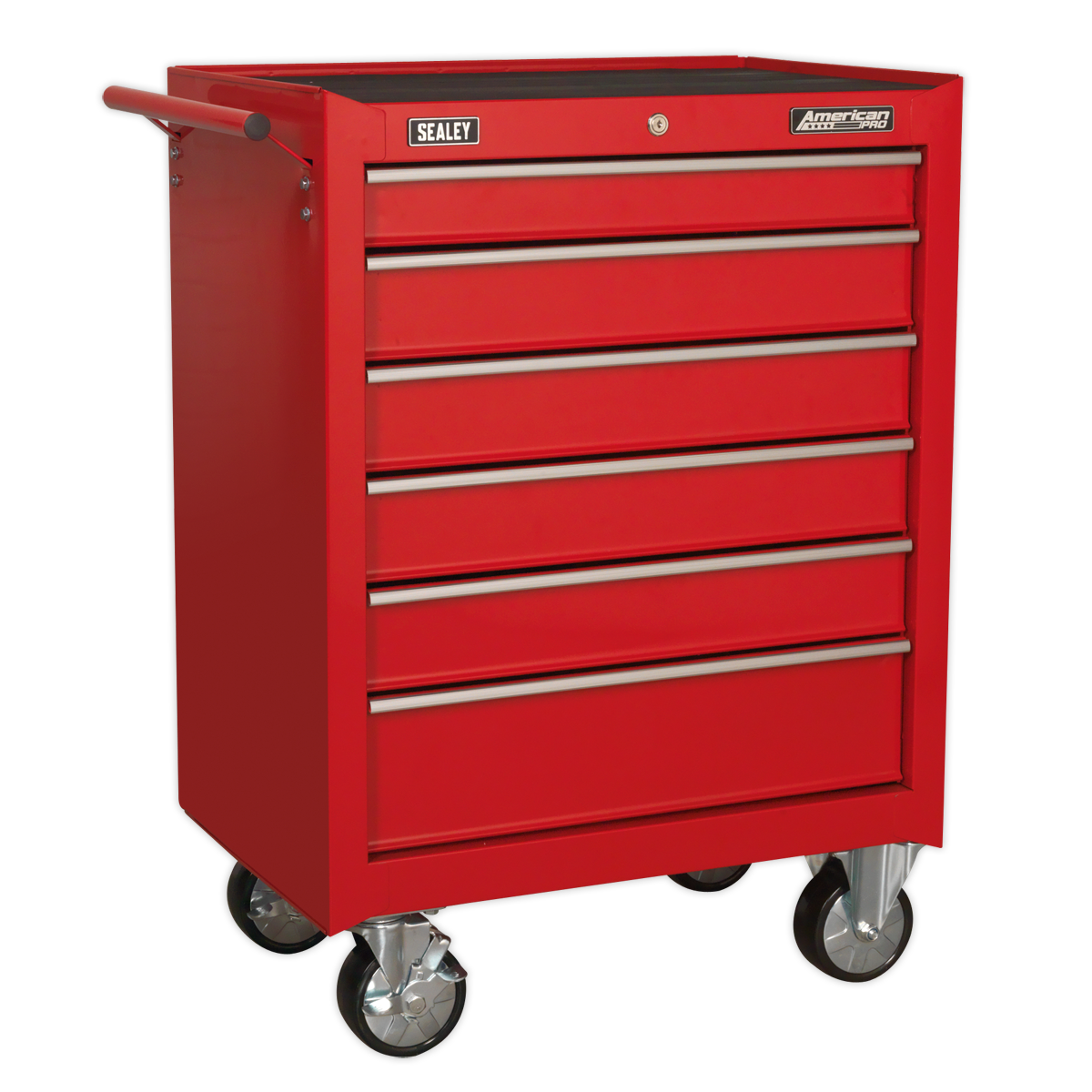 Rollcab 6 Drawer with Ball-Bearing Slides - Red