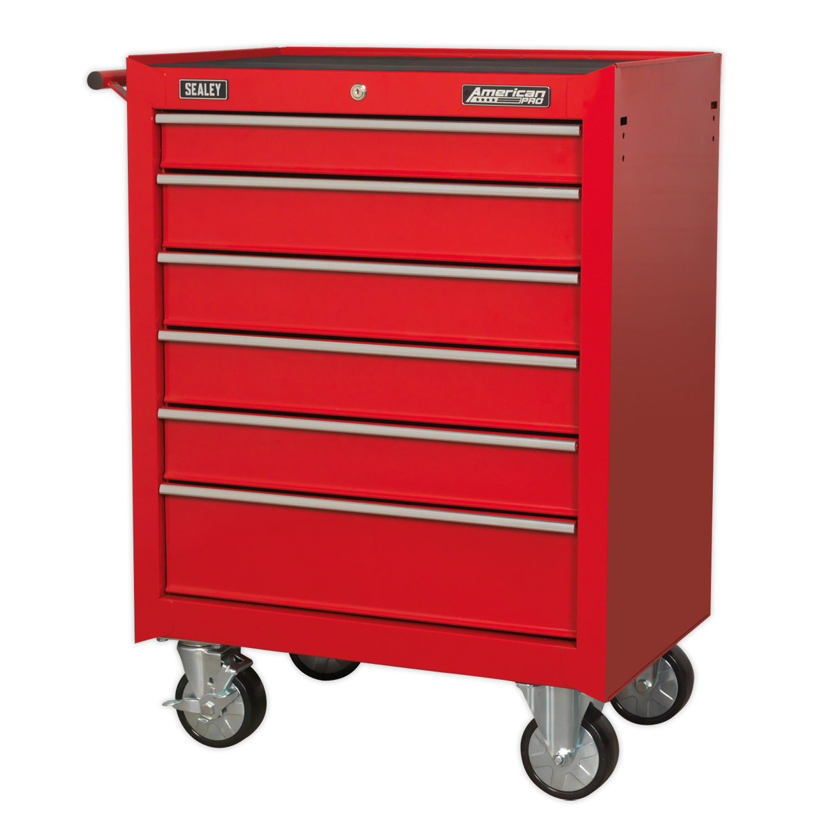 Rollcab 6 Drawer with Ball-Bearing Slides - Red