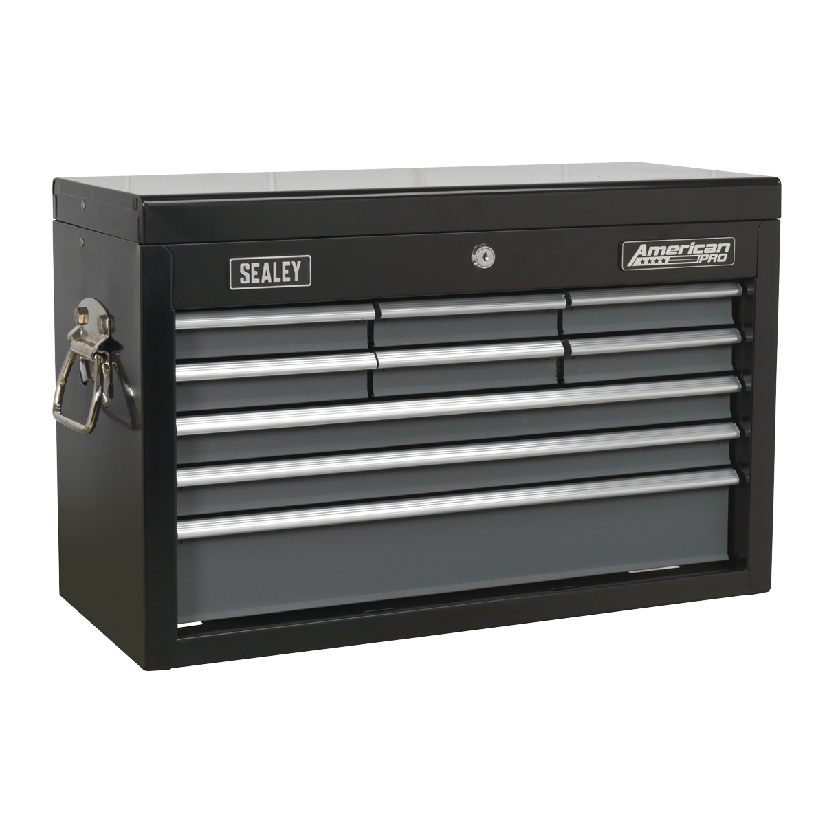 Topchest 9 Drawer with Ball-Bearing Slides - Black/Grey