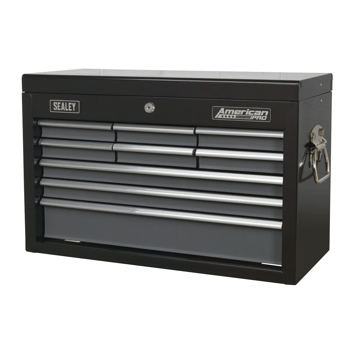 Topchest 9 Drawer with Ball-Bearing Slides - Black/Grey