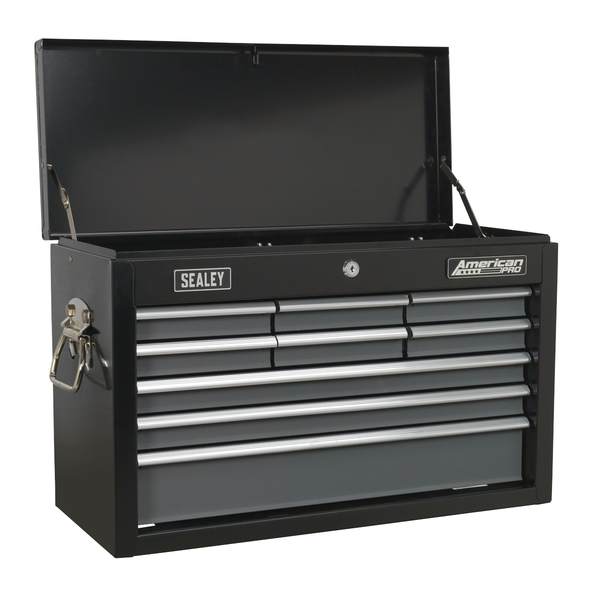 Topchest 9 Drawer with Ball-Bearing Slides - Black/Grey