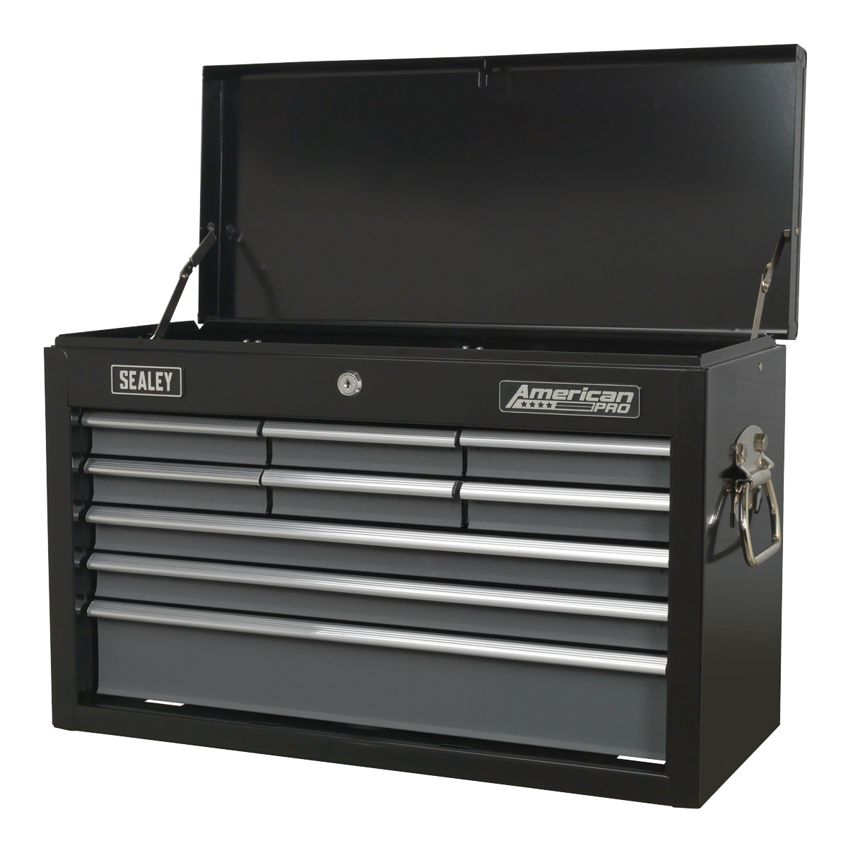 Topchest 9 Drawer with Ball-Bearing Slides - Black/Grey