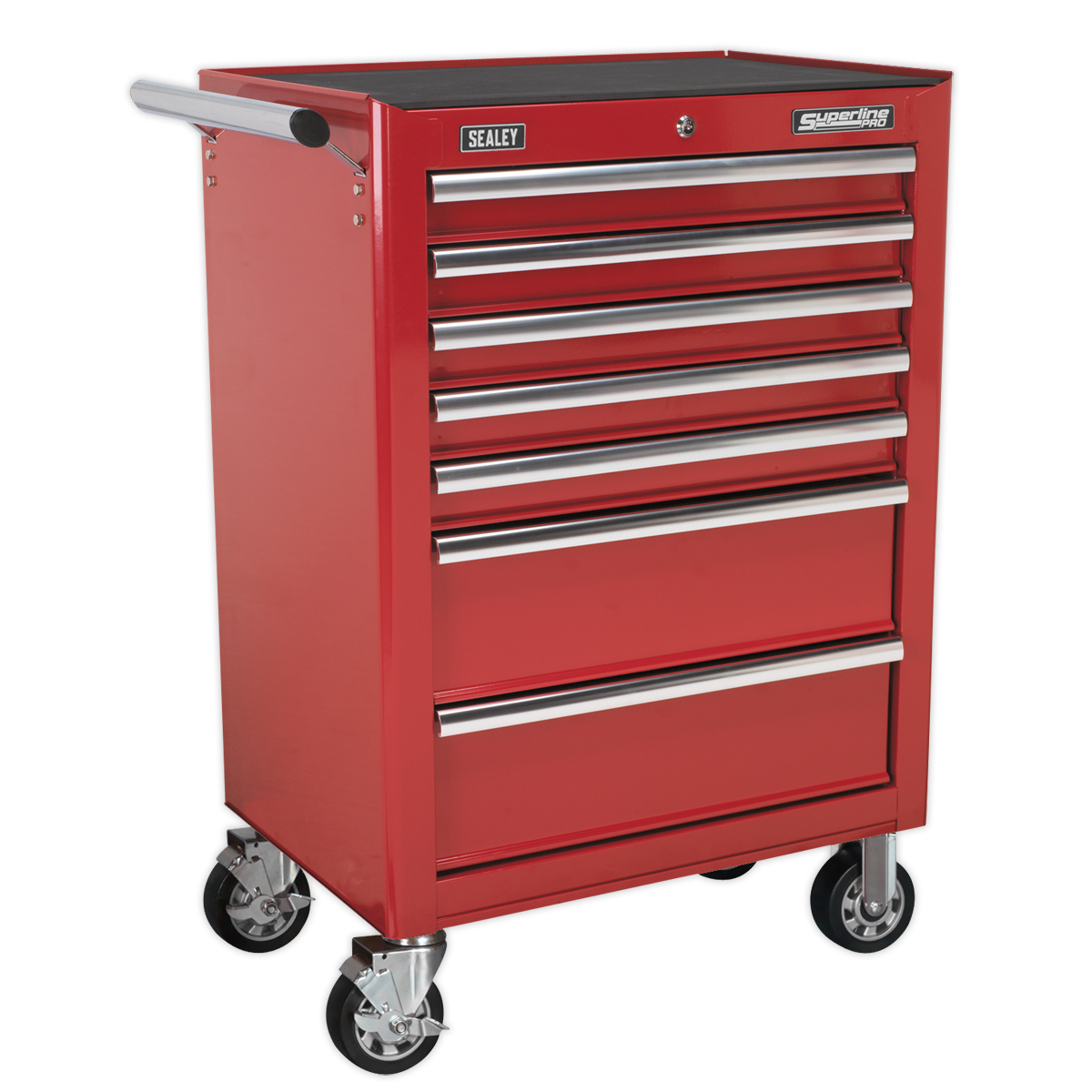 Rollcab 7 Drawer with Ball-Bearing Slides - Red