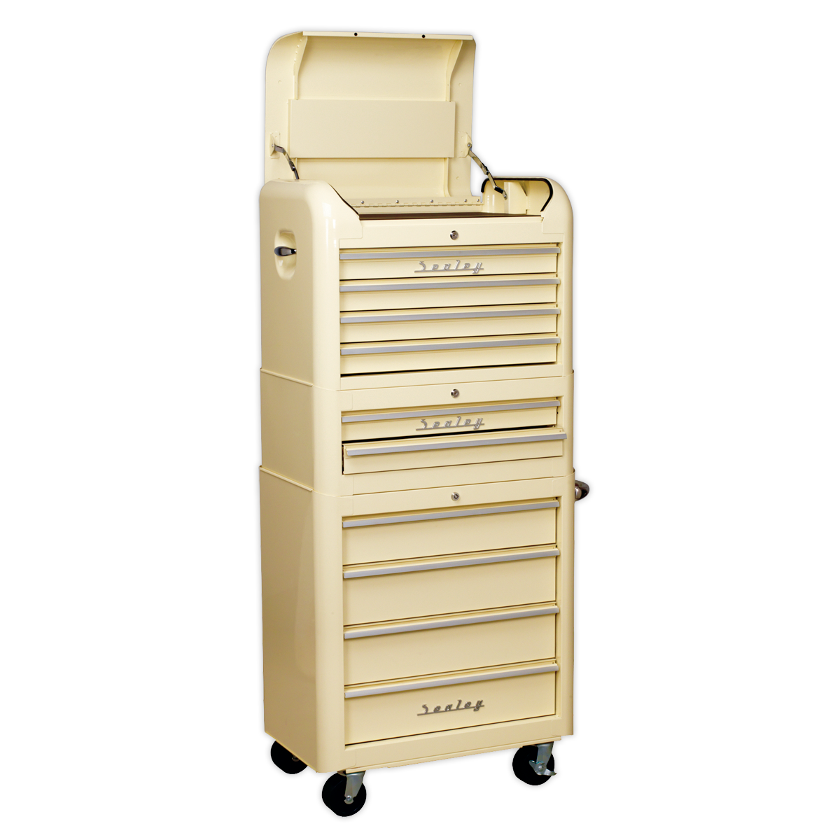 Retro Style Topchest, Mid-Box & Rollcab Combination 10 Drawer Cream