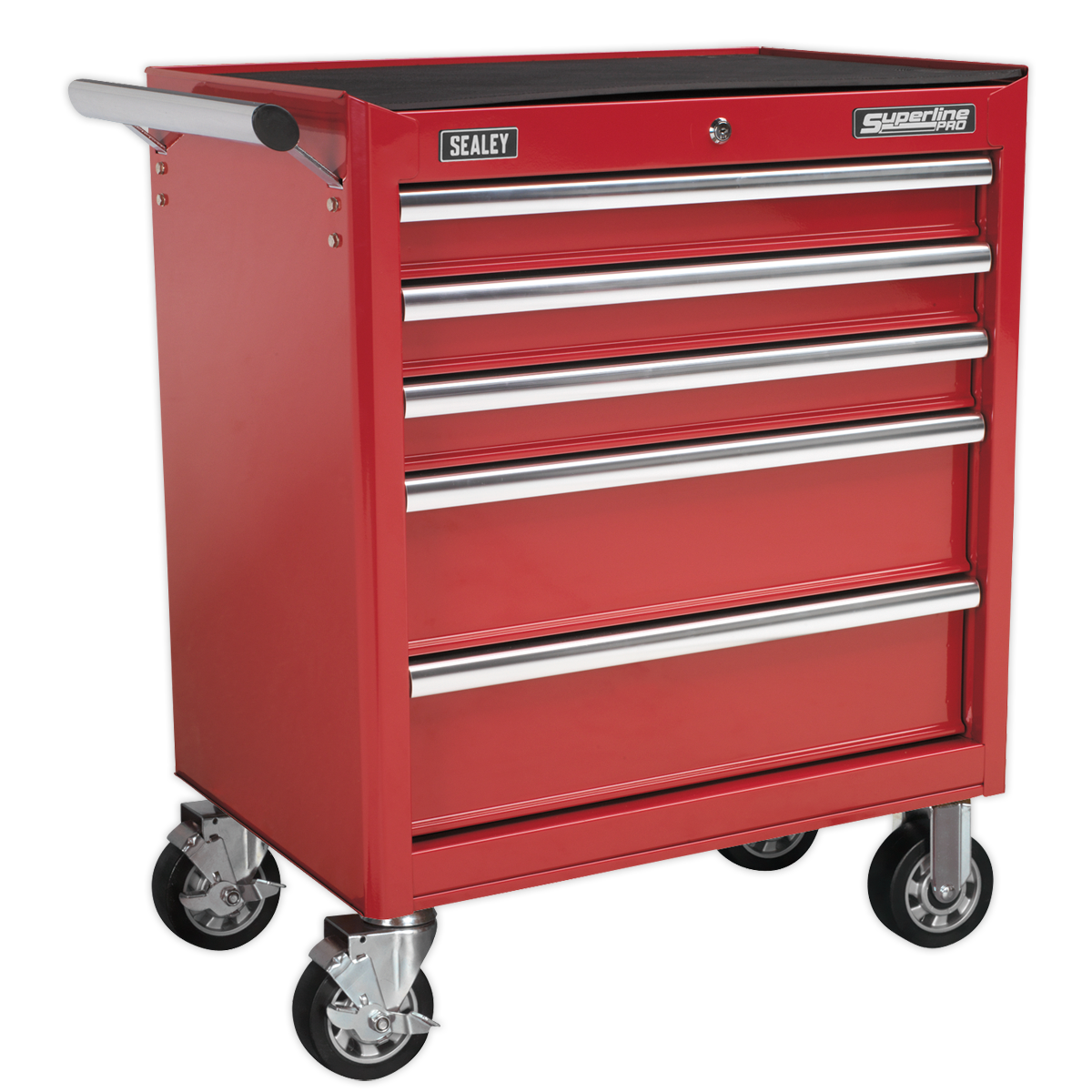 Rollcab 5 Drawer with Ball-Bearing Slides - Red