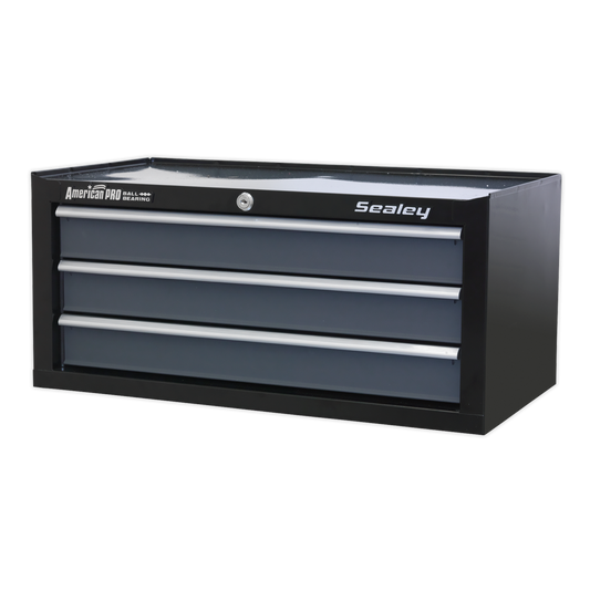 Mid-Box 3 Drawer with Ball-Bearing Slides - Black/Grey