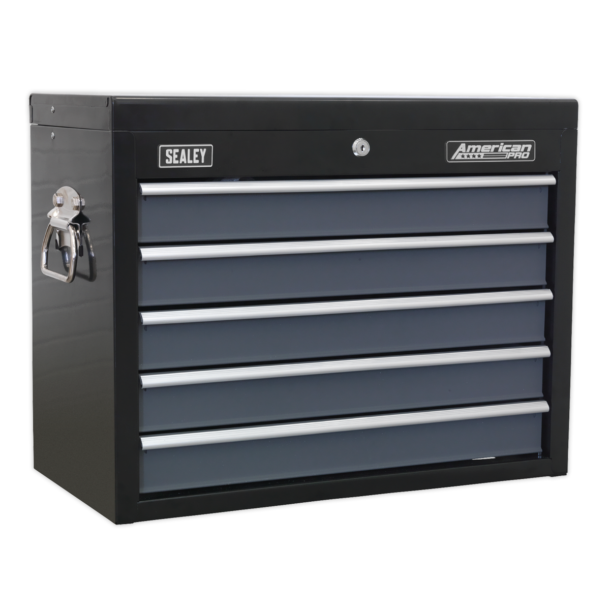 Topchest 5 Drawer with Ball-Bearing Slides - Black/Grey