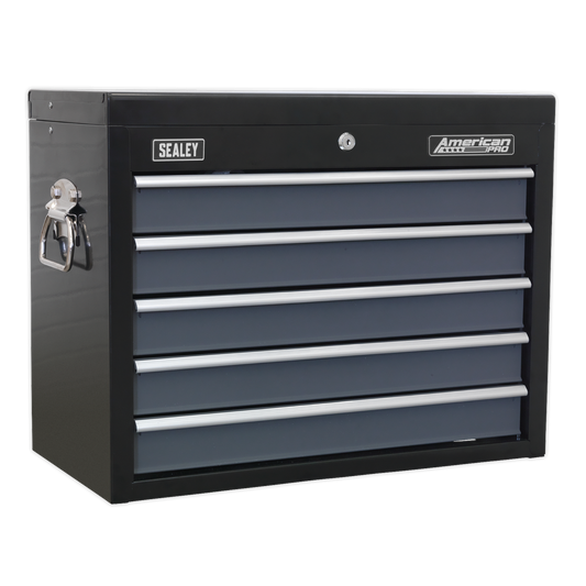 Topchest 5 Drawer with Ball-Bearing Slides - Black/Grey