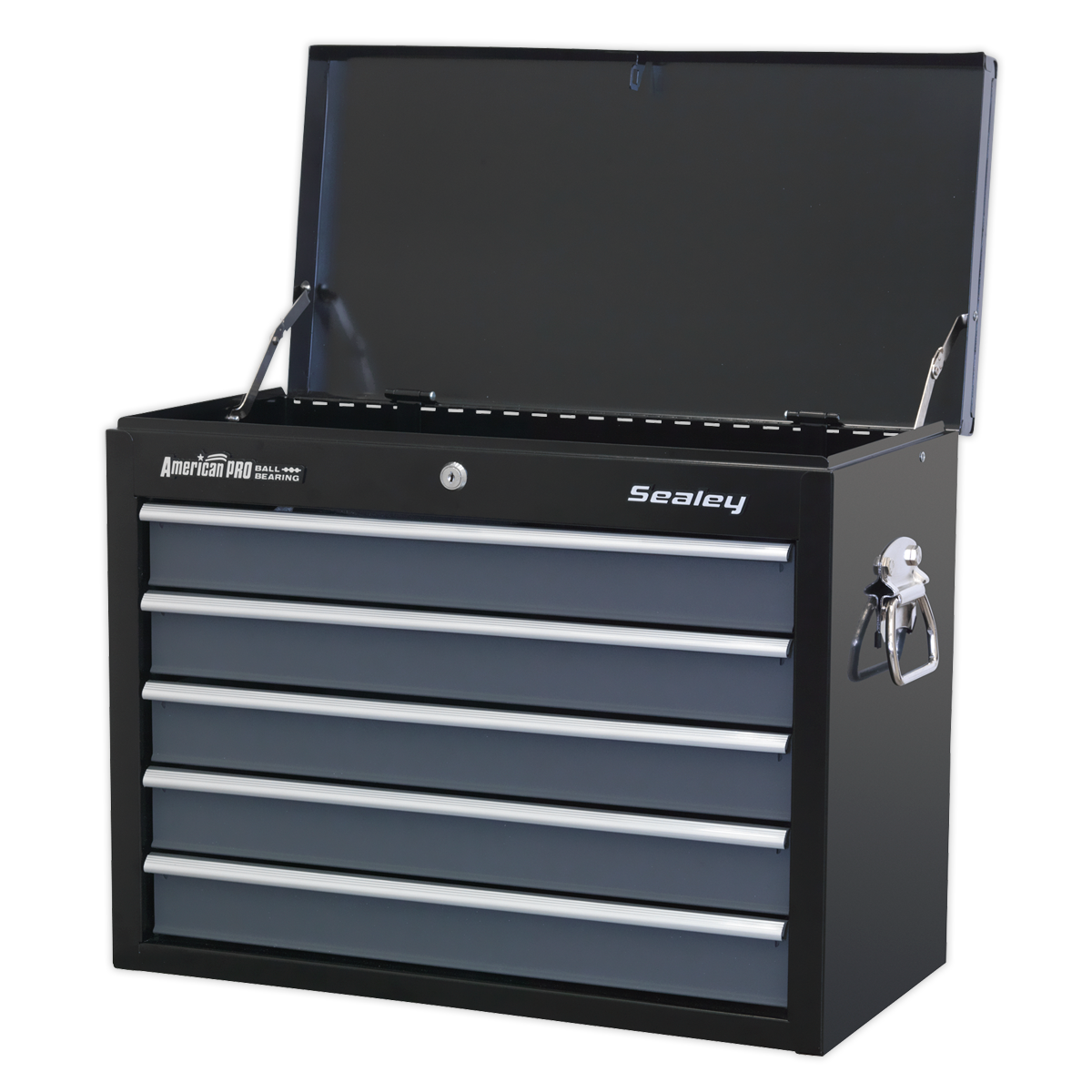 Topchest 5 Drawer with Ball-Bearing Slides - Black/Grey