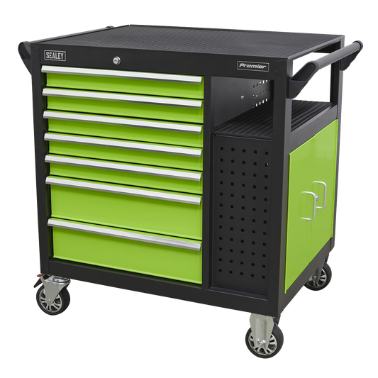 Mobile Workstation 7 Drawer & Cupboard 920mm