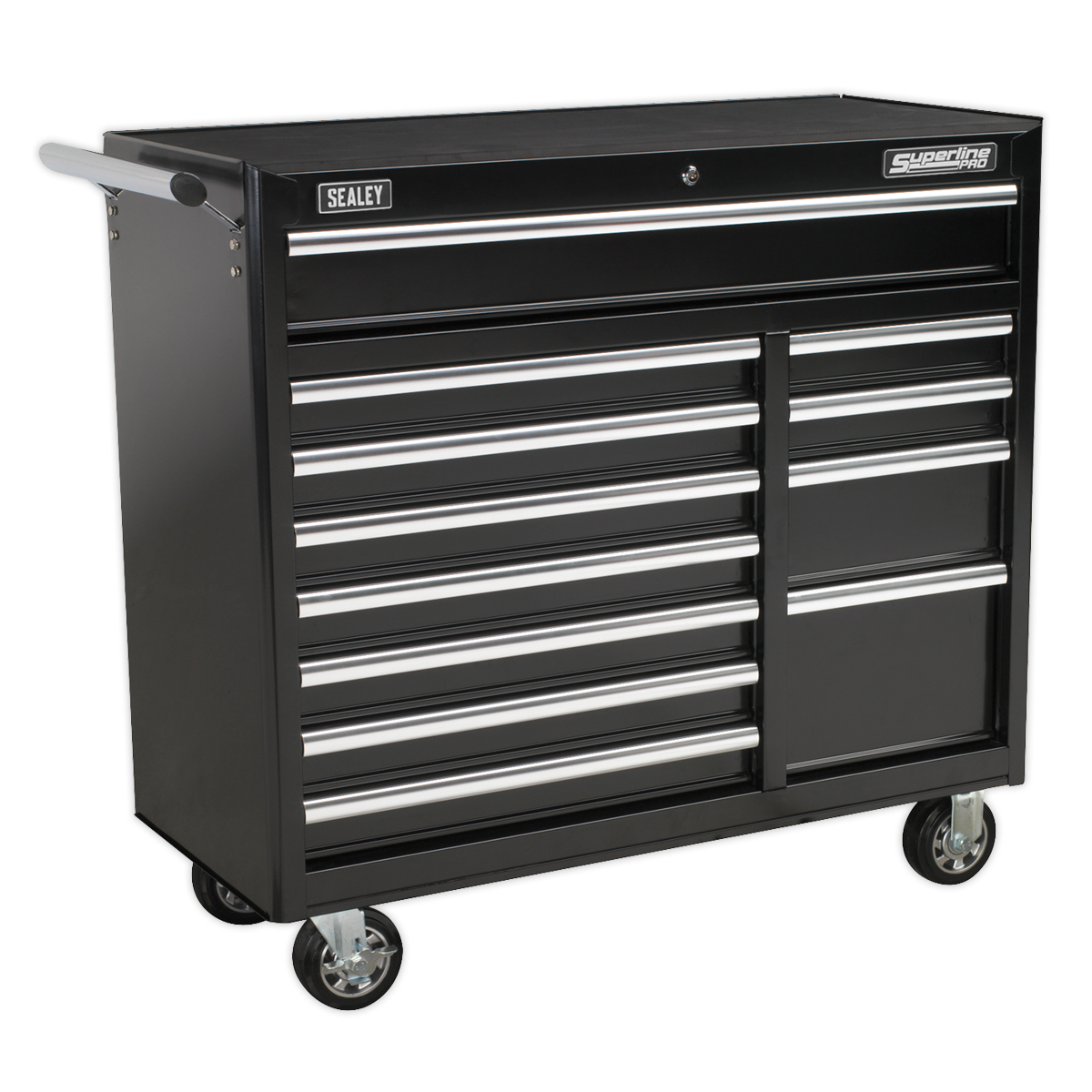 Rollcab 12 Drawer with Ball-Bearing Slides Heavy-Duty - Black