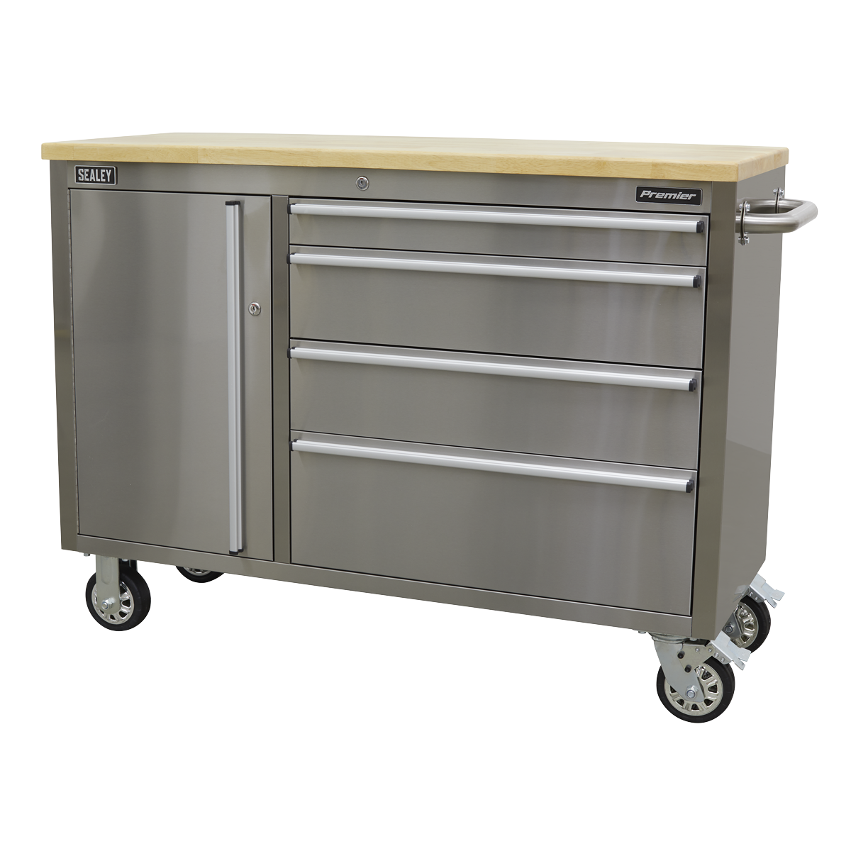 Mobile Stainless Steel Tool Cabinet 4 Drawer