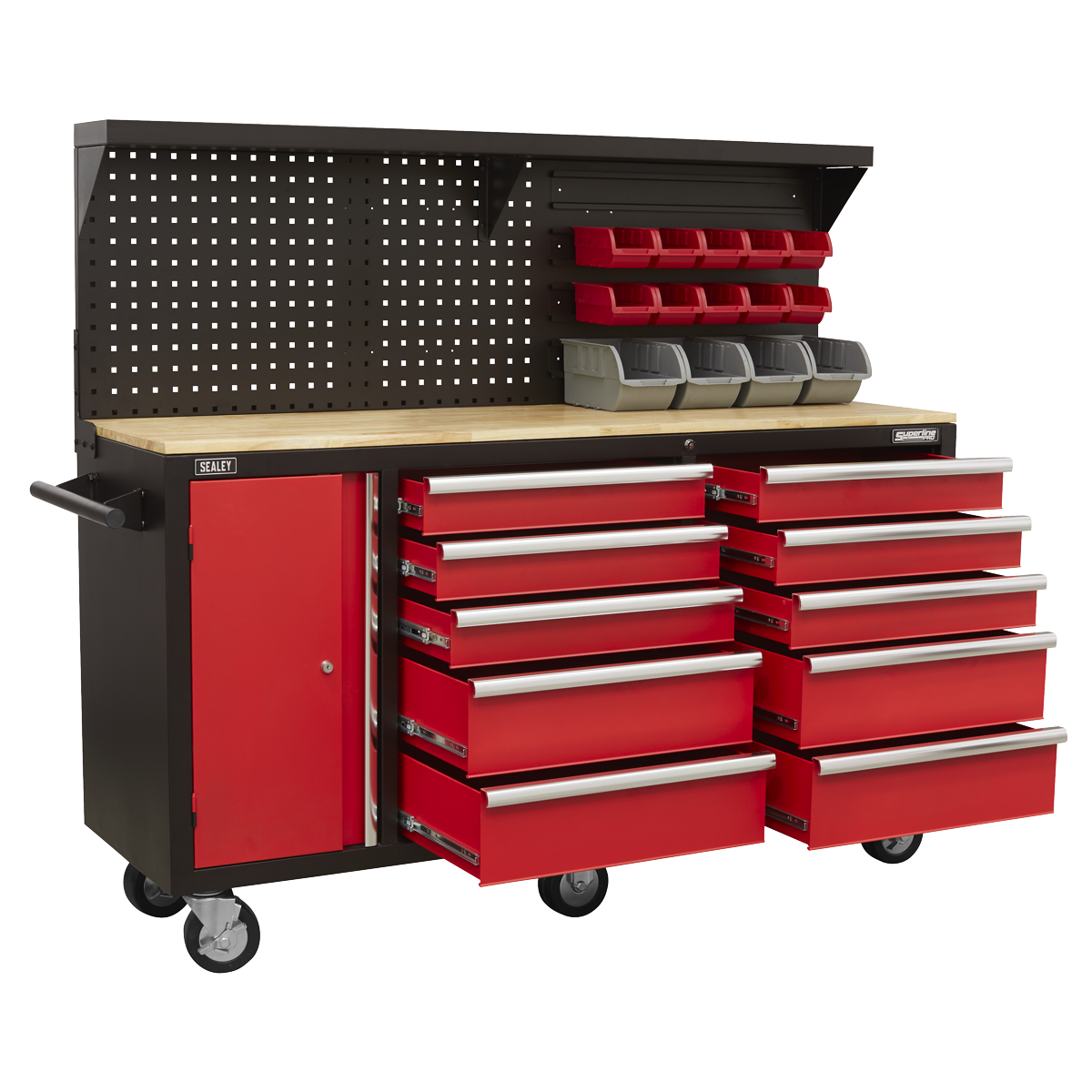 Mobile Workstation 10 Drawer with Backboard