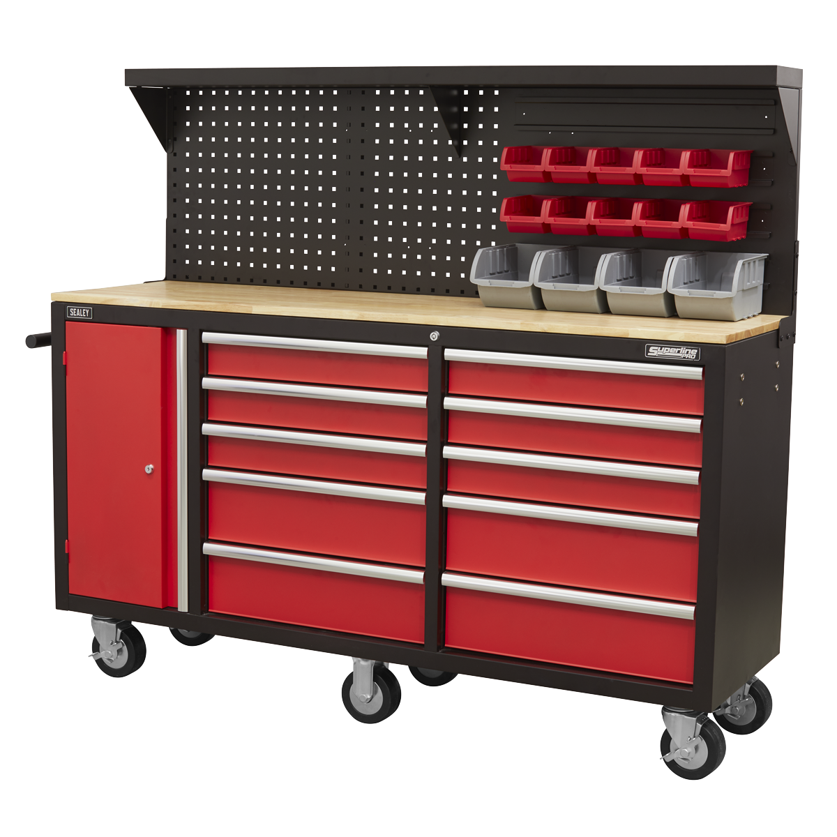 Mobile Workstation 10 Drawer with Backboard