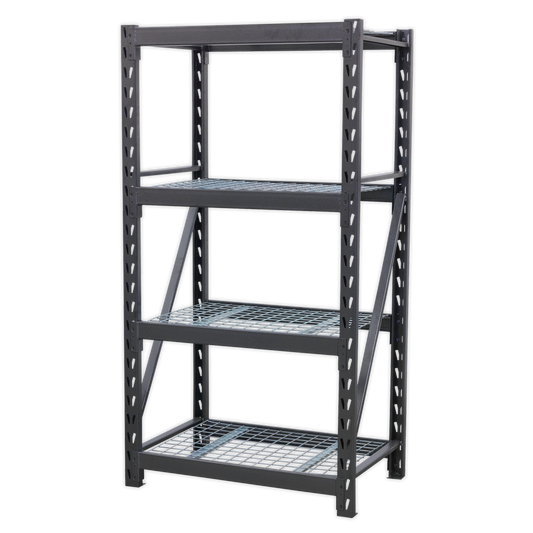 Heavy-Duty Racking Unit with 4 Mesh Shelves 640kg Capacity Per Level 978mm