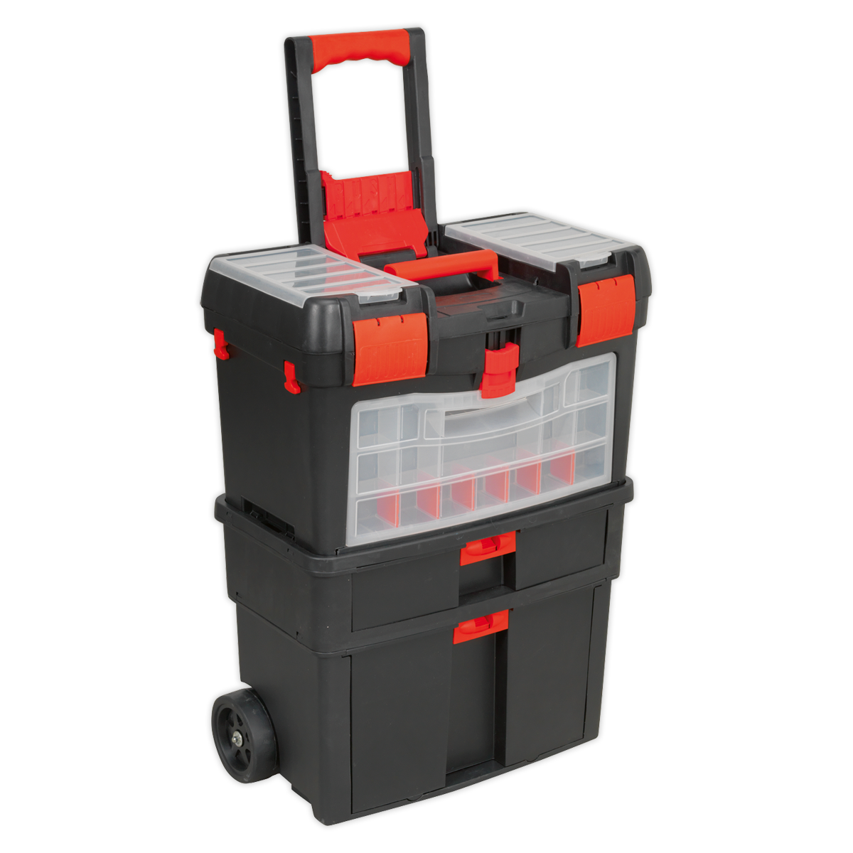 Mobile Toolbox with Tote Tray & Removable Assortment Box