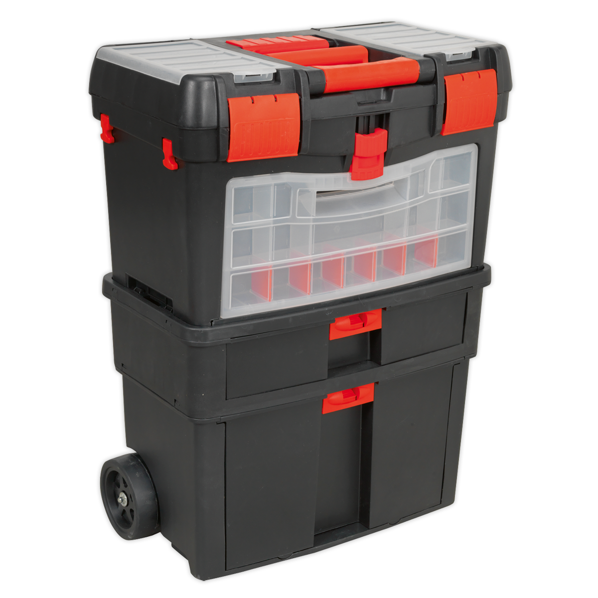 Mobile Toolbox with Tote Tray & Removable Assortment Box