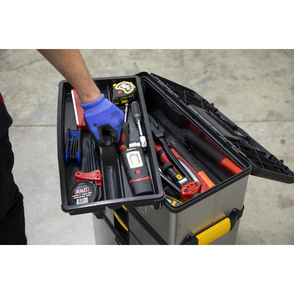 Mobile Stainless Steel/Composite Toolbox - 3 Compartment