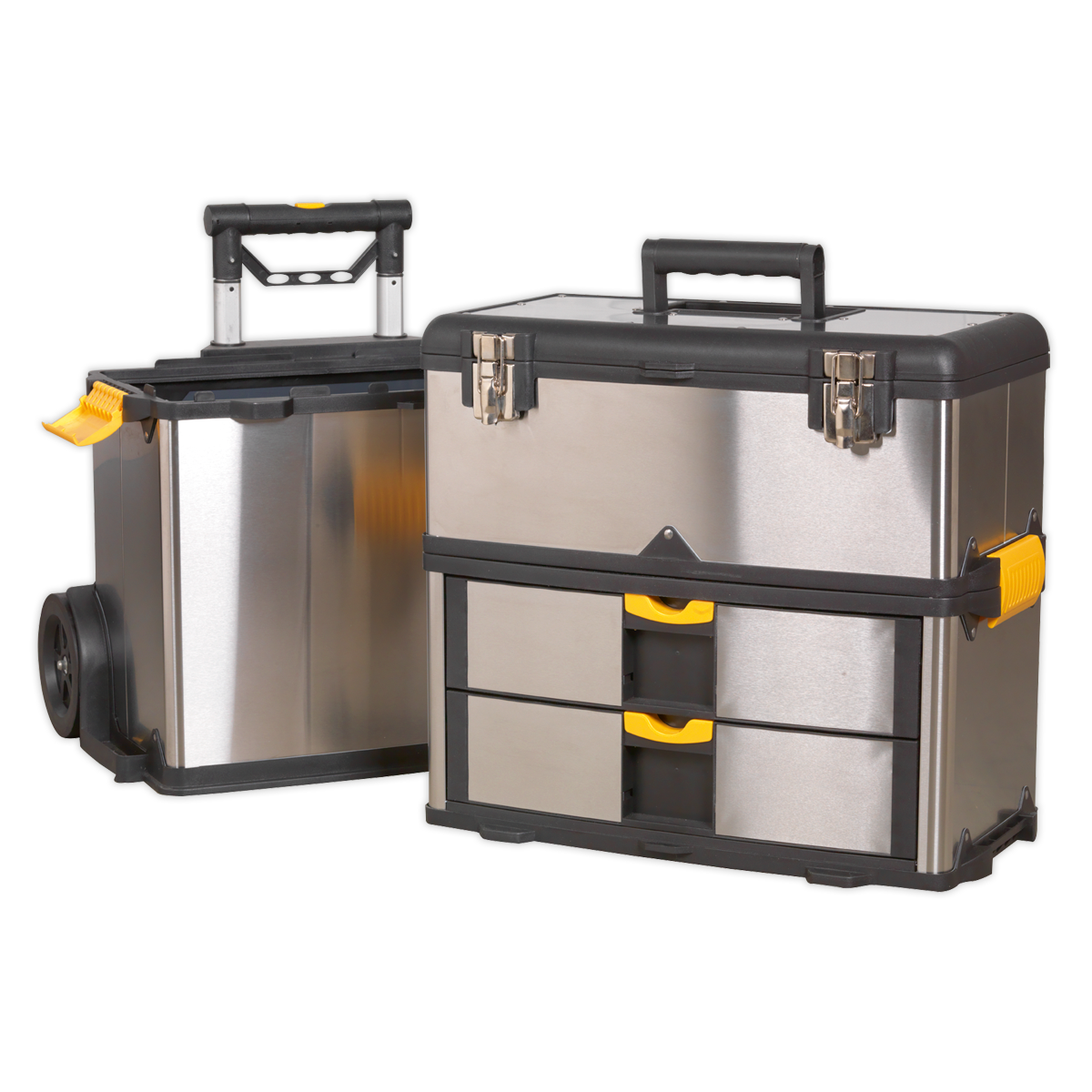 Mobile Stainless Steel/Composite Toolbox - 3 Compartment