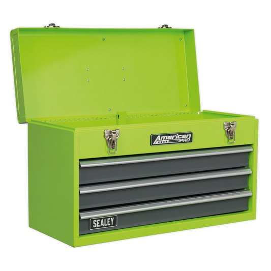 Portable Tool Chest 3 Drawer with Ball-Bearing Slides - Hi-Vis & 93pc Tool Kit