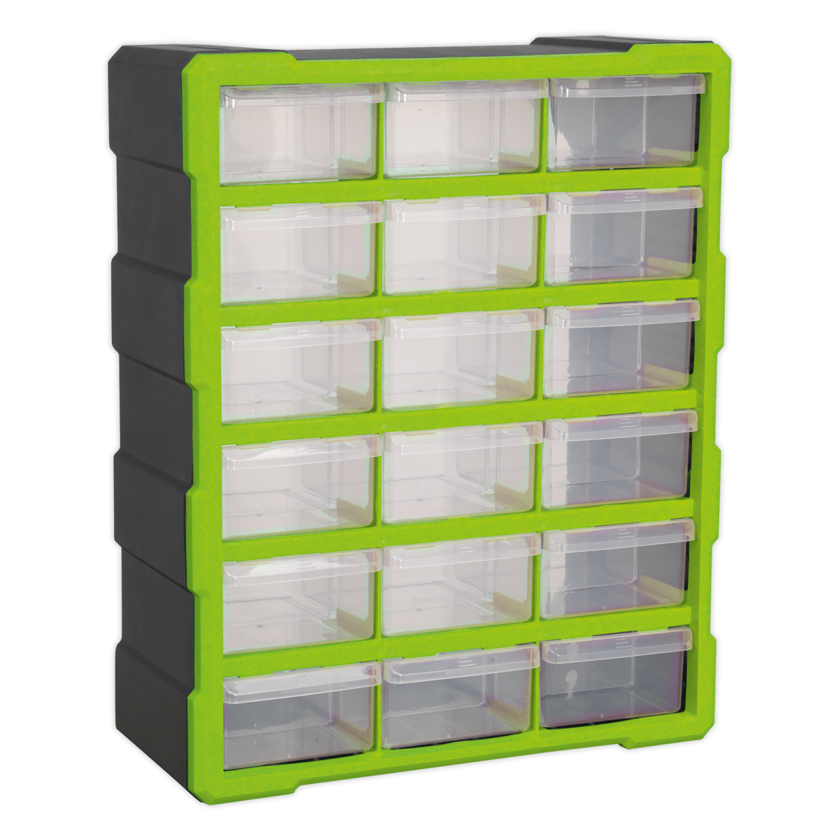 Cabinet Box 18 Drawer - Green/Black