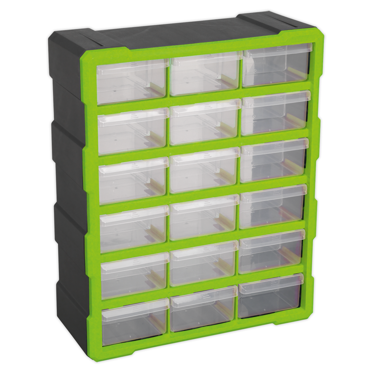 Cabinet Box 18 Drawer - Green/Black