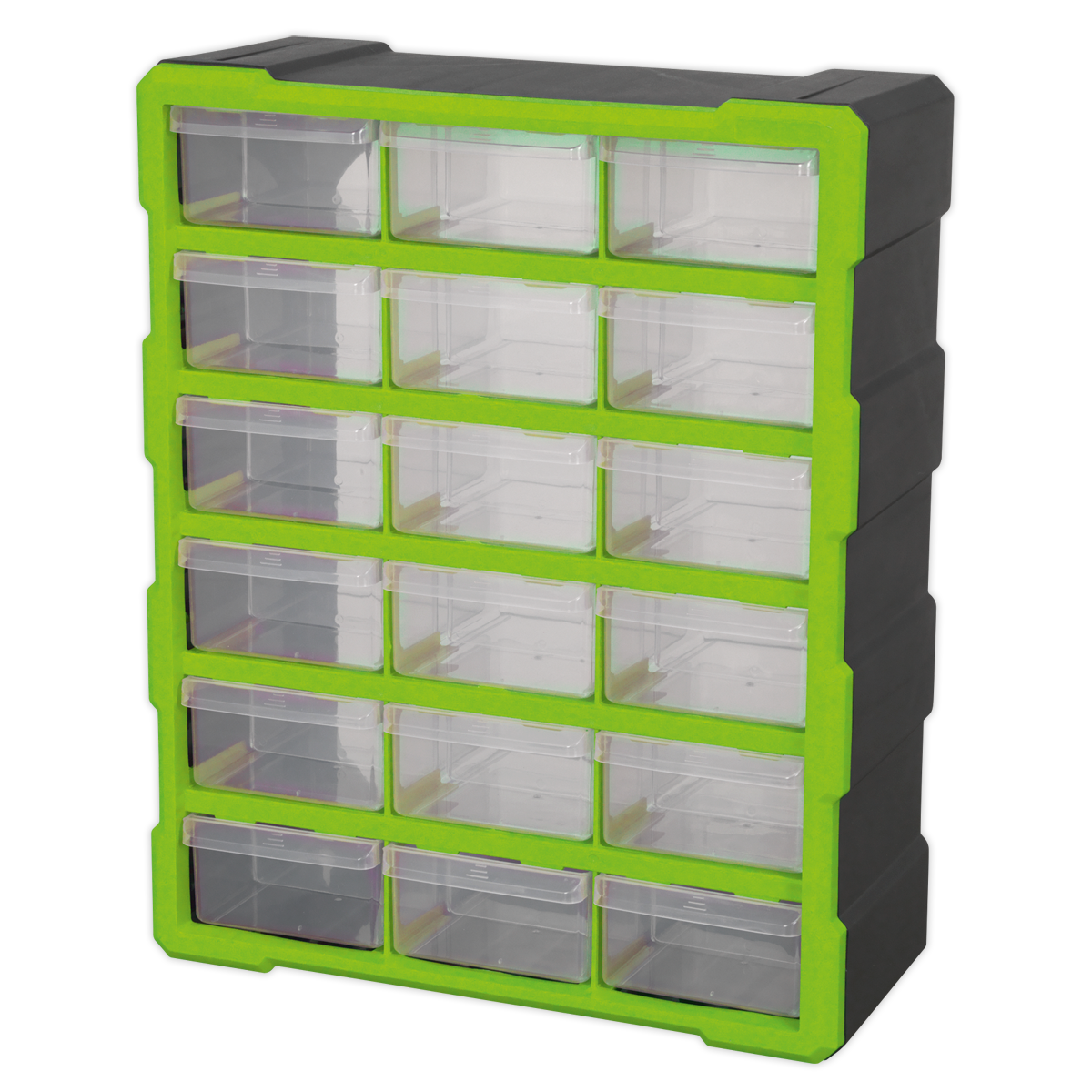 Cabinet Box 18 Drawer - Green/Black