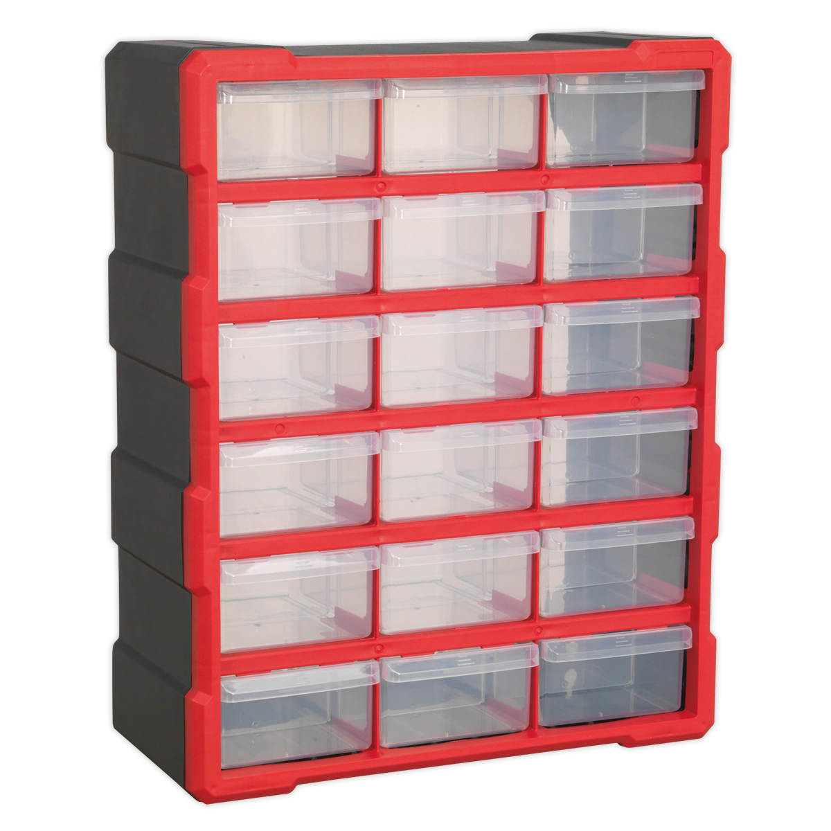 Cabinet Box 18 Drawer - Red/Black