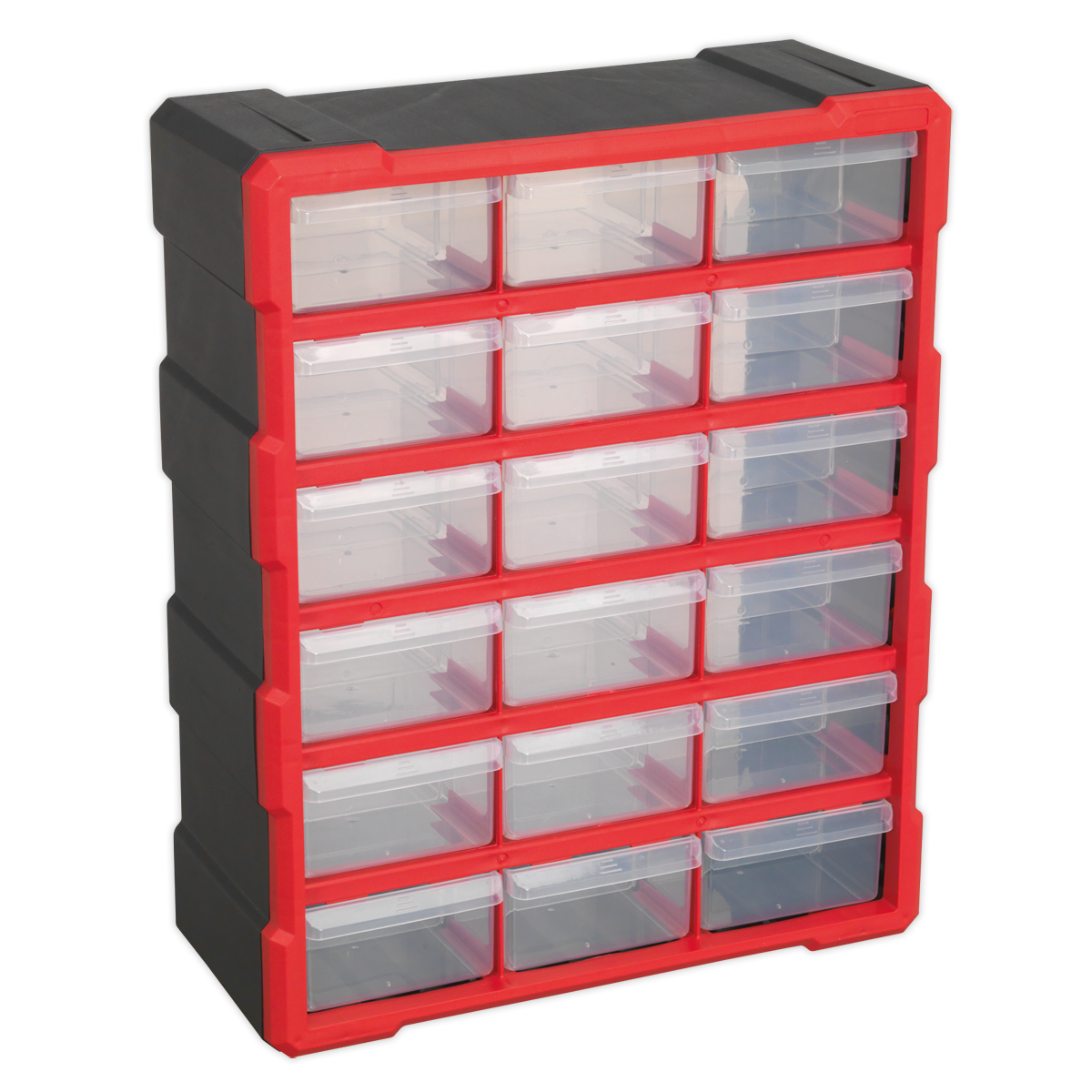 Cabinet Box 18 Drawer - Red/Black