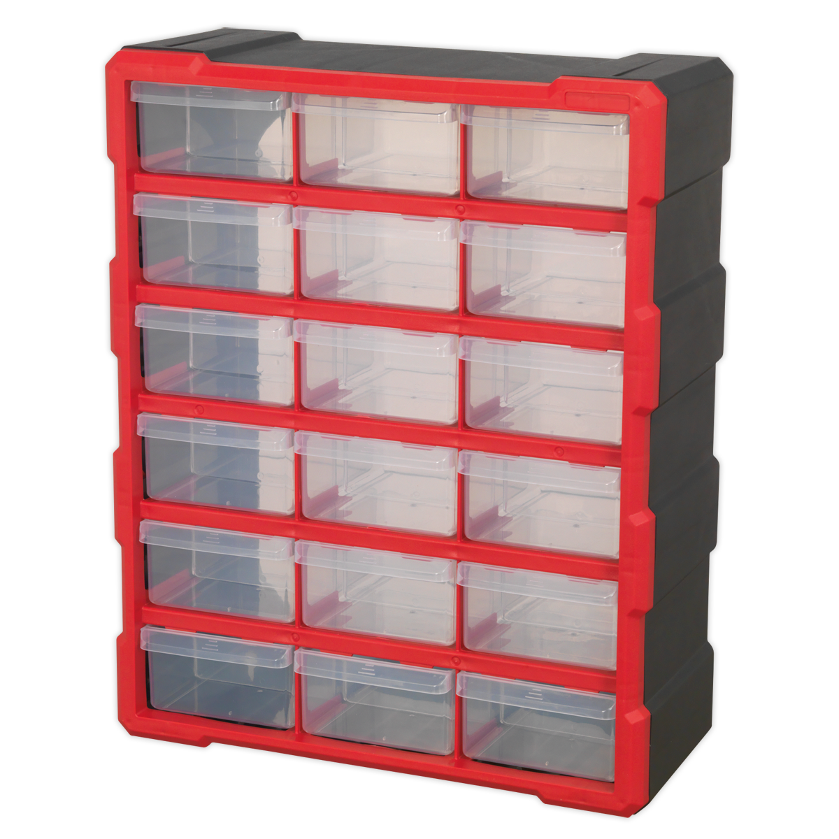 Cabinet Box 18 Drawer - Red/Black