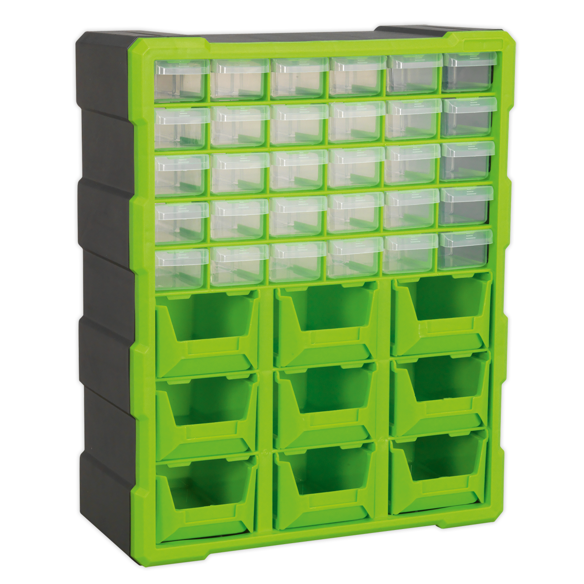 Cabinet Box 39 Drawer - Green/Black