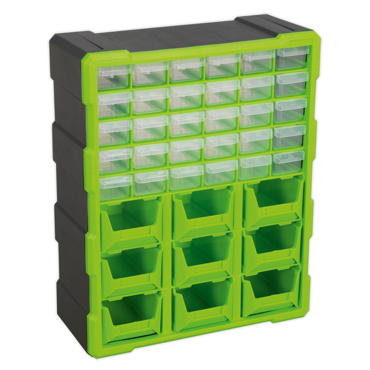 Cabinet Box 39 Drawer - Green/Black