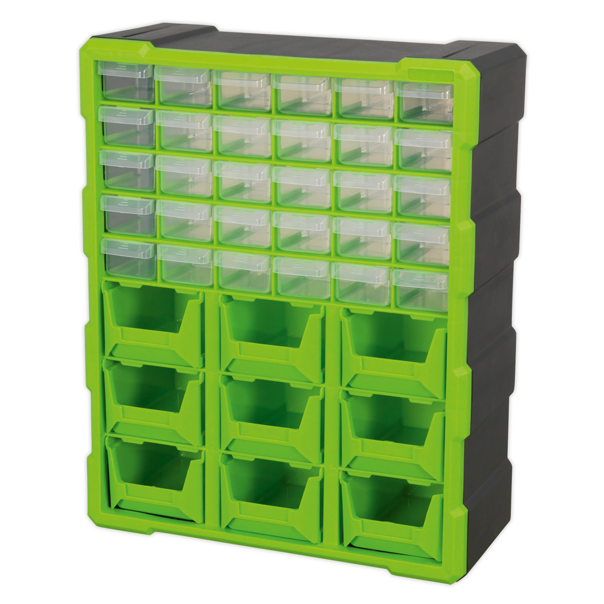 Cabinet Box 39 Drawer - Green/Black