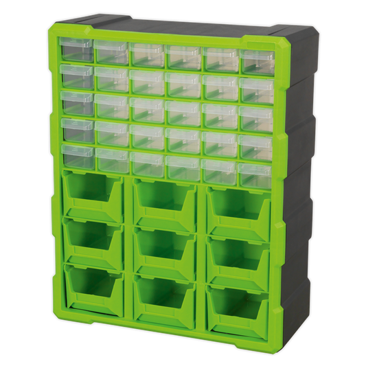 Cabinet Box 39 Drawer - Green/Black