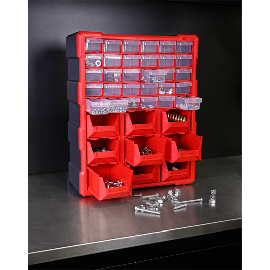 Cabinet Box 39 Drawer - Red/Black