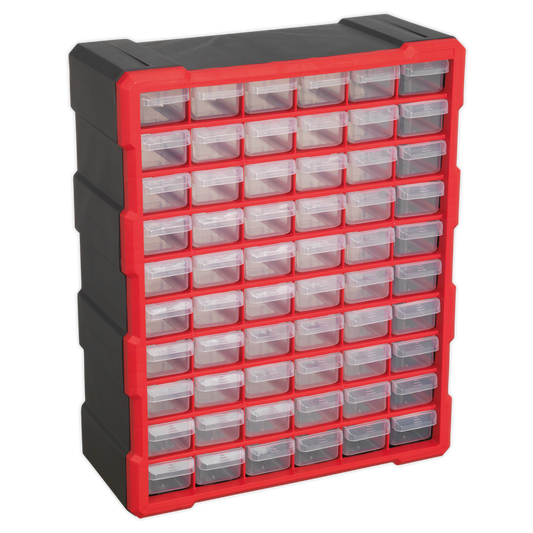 Cabinet Box 60 Drawer - Red/Black