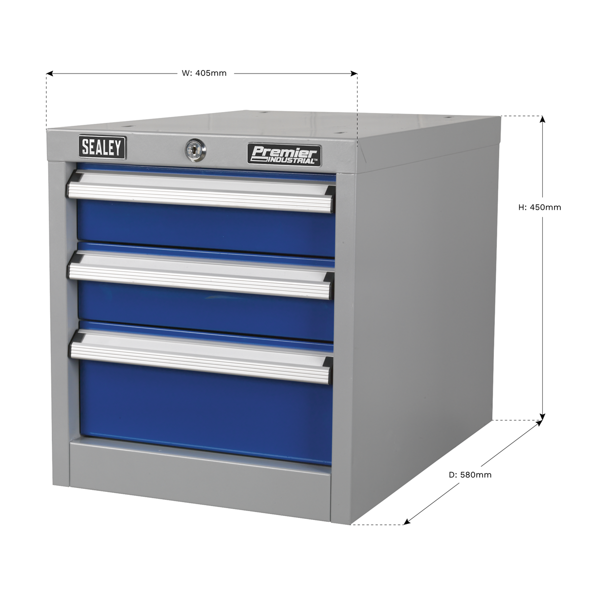 Industrial Triple Drawer Unit for API Series Workbenches