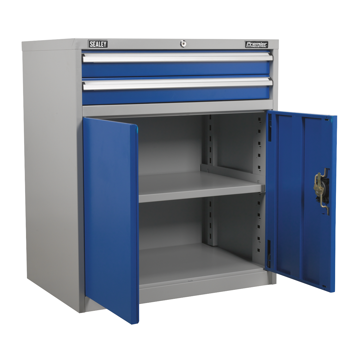 Industrial Cabinet 2 Drawer & 1 Shelf Double Locker