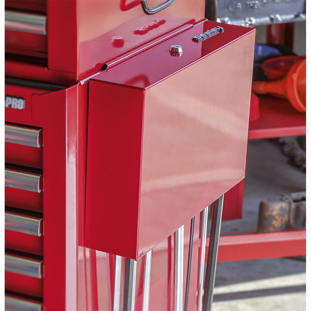 Side Cabinet for Long Handle Tools - Red