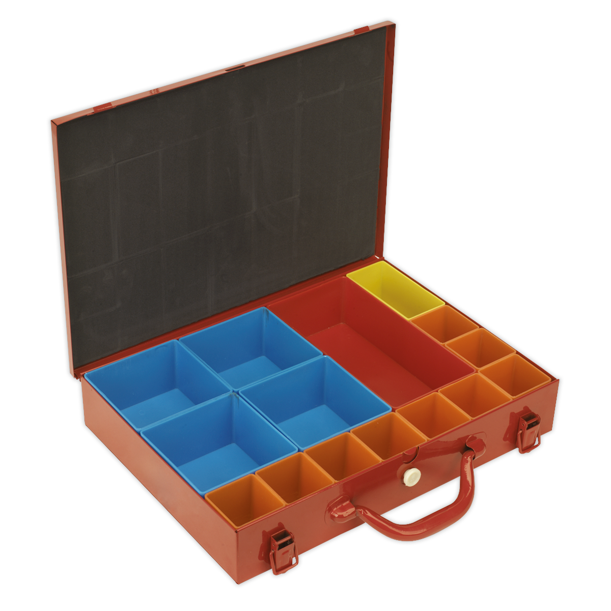 Metal Case with 15 Storage Bins